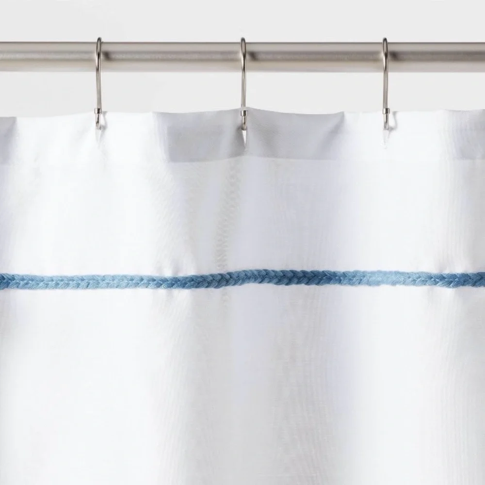NWT Pillowfort Multi Stripe Tassel Shower Curtain